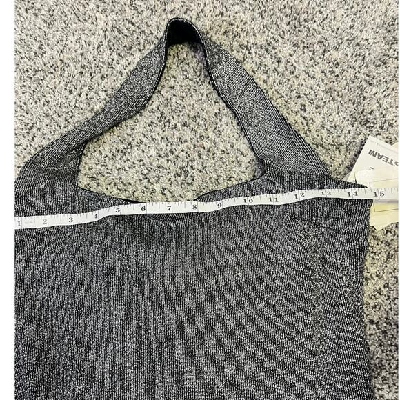 VINTAGE Scott McClintock Halter Millennium Ball Gown Sz 10 Metal Silvr/Black Y2K - Picture 8 of 14